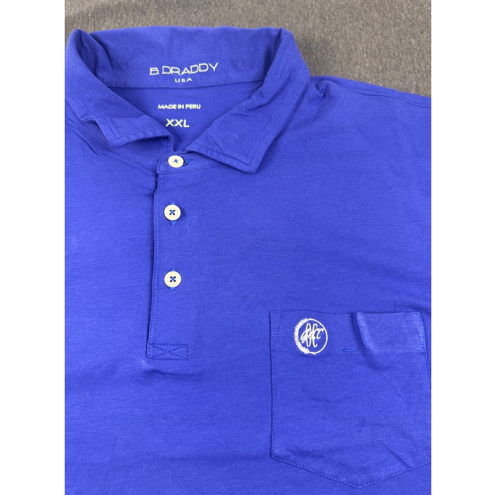 B. Draddy XXL Mens Performance Polo Shirt Blue‎ Short Sleeve Golf